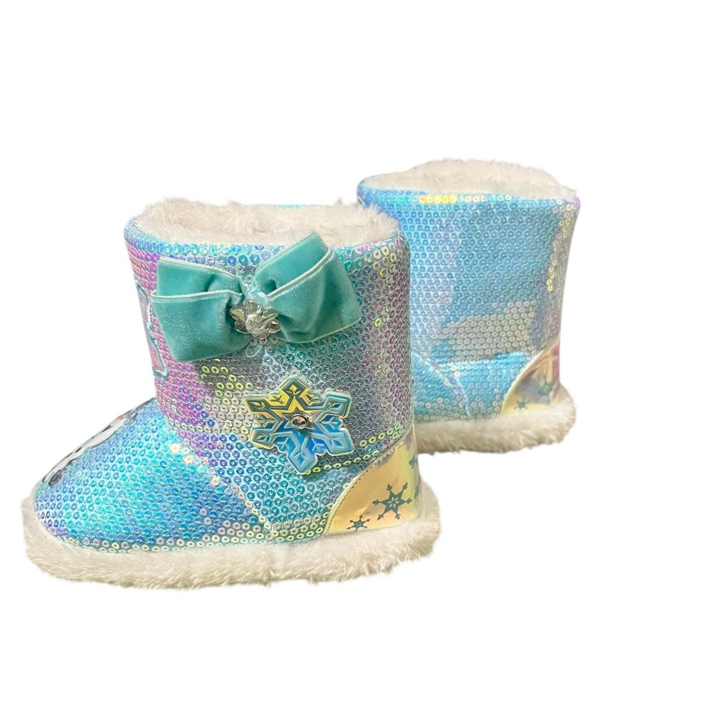 Disney Frozen Themed Sequin Boots Size 7/8 - Picture 2 of 5